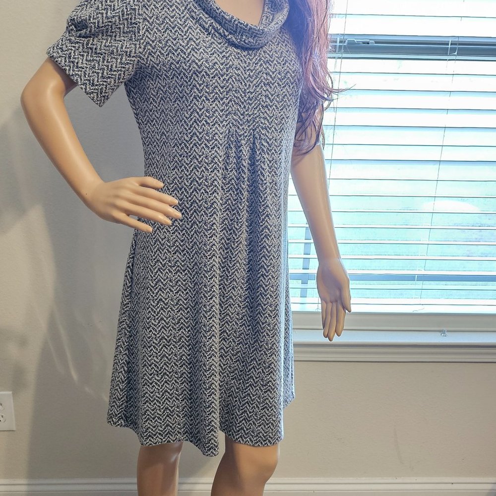 True Envy ~ Size 6 ~ Short sleeve Chevron Pattern Black & White Dress